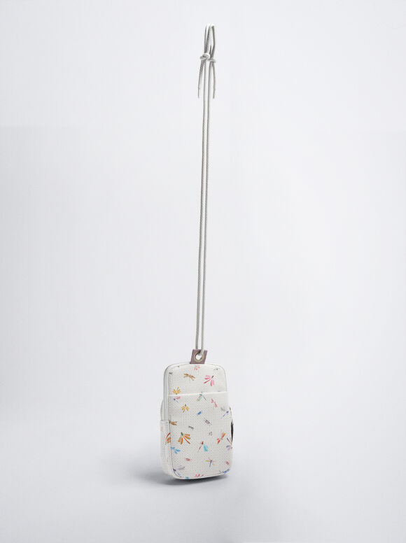 Bolsa para celular com estampa de libélula - Crua