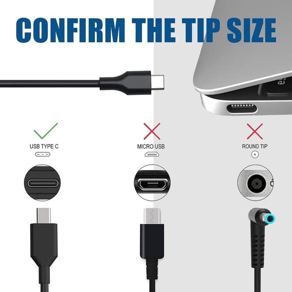 Replacement For Acer CHROMEBOOK 314 CB314-1H-C07F 65W USB-C Type Adapter Charger Laptop Power Supply