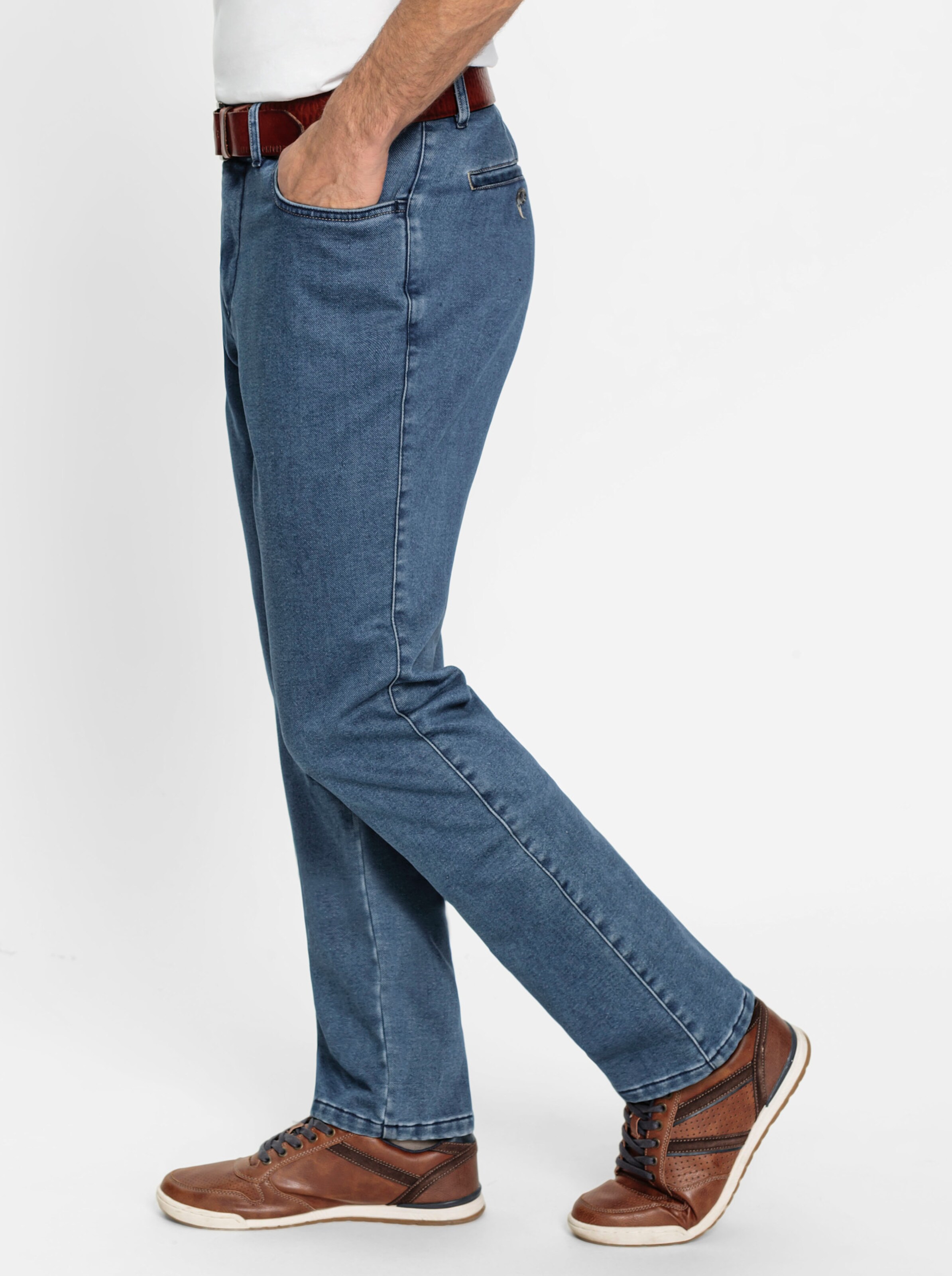 Thermo-Jeans in blue-stone-washed