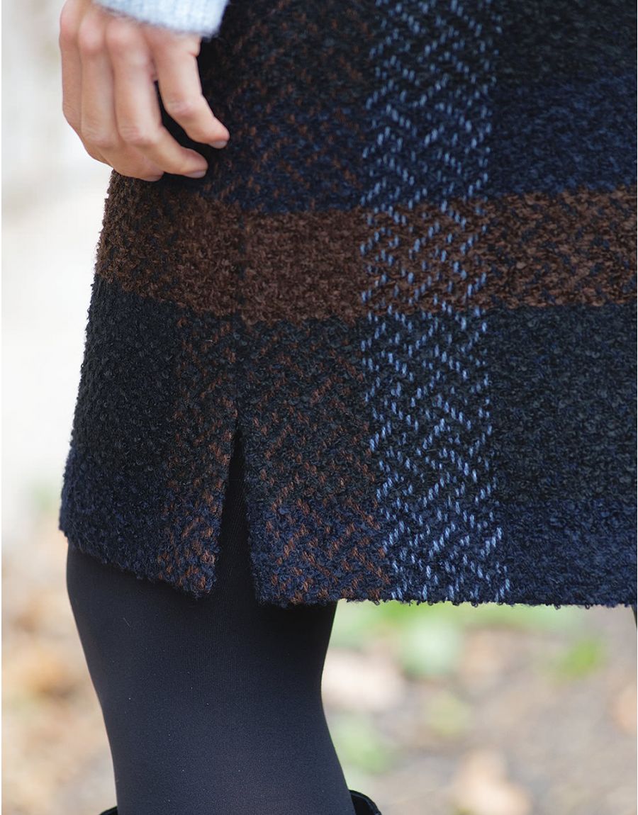 Jupe bleue mélange laine