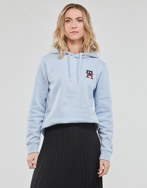 Tommy Hilfiger - REG MONOGRAM EMB HOODIE - Bleu ciel