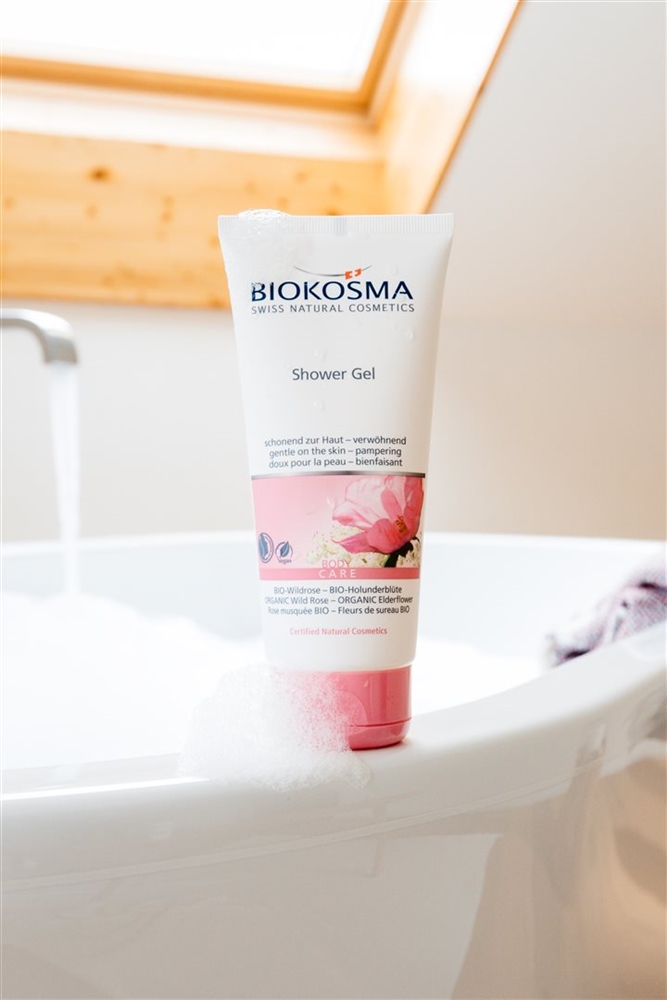 BIOKOSMA Shower Gel<br>200 ml, Tube, Gel, Wildrose Holunderblüten BIO