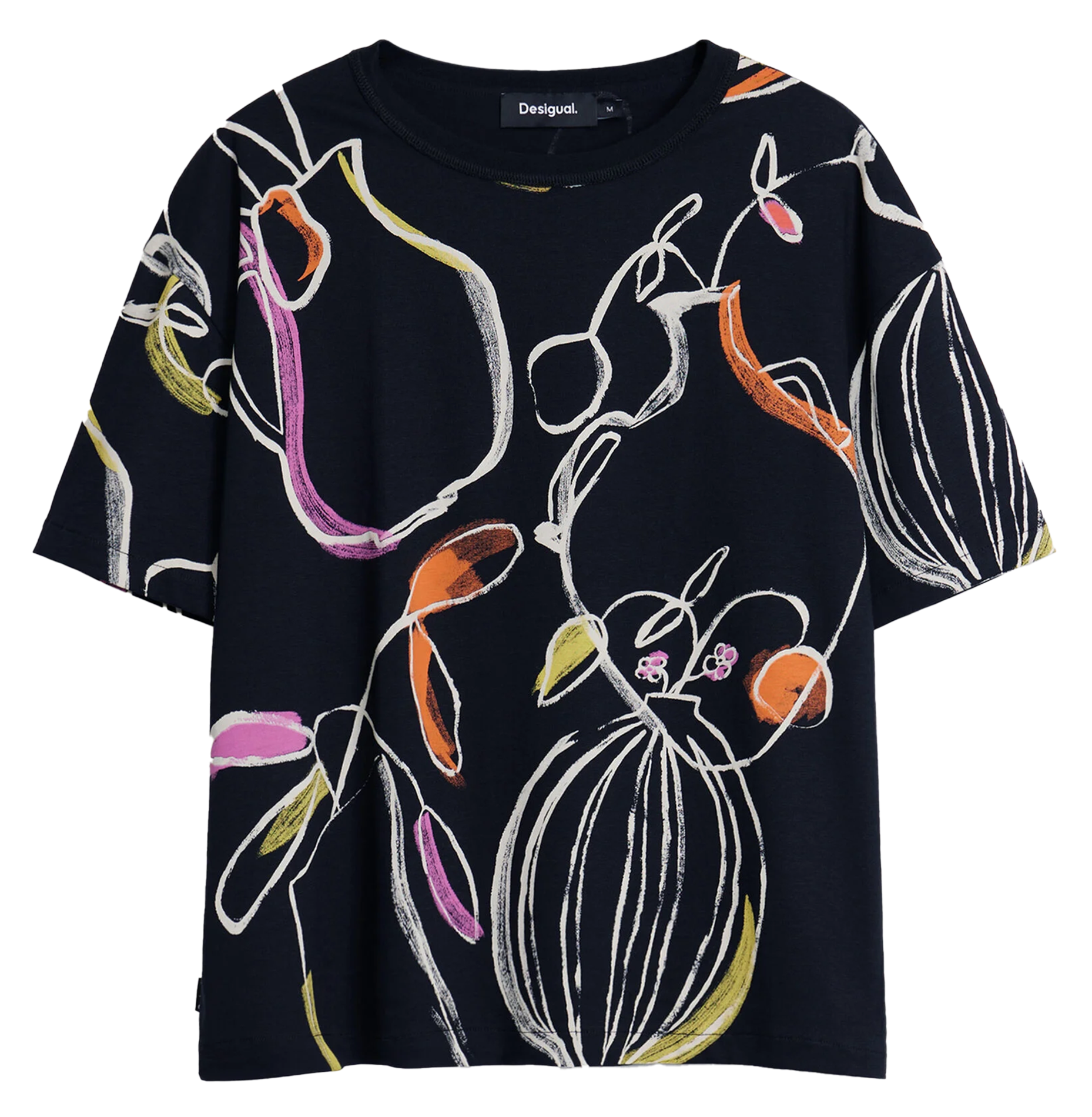 Tee-shirt col rond en coton | Noir