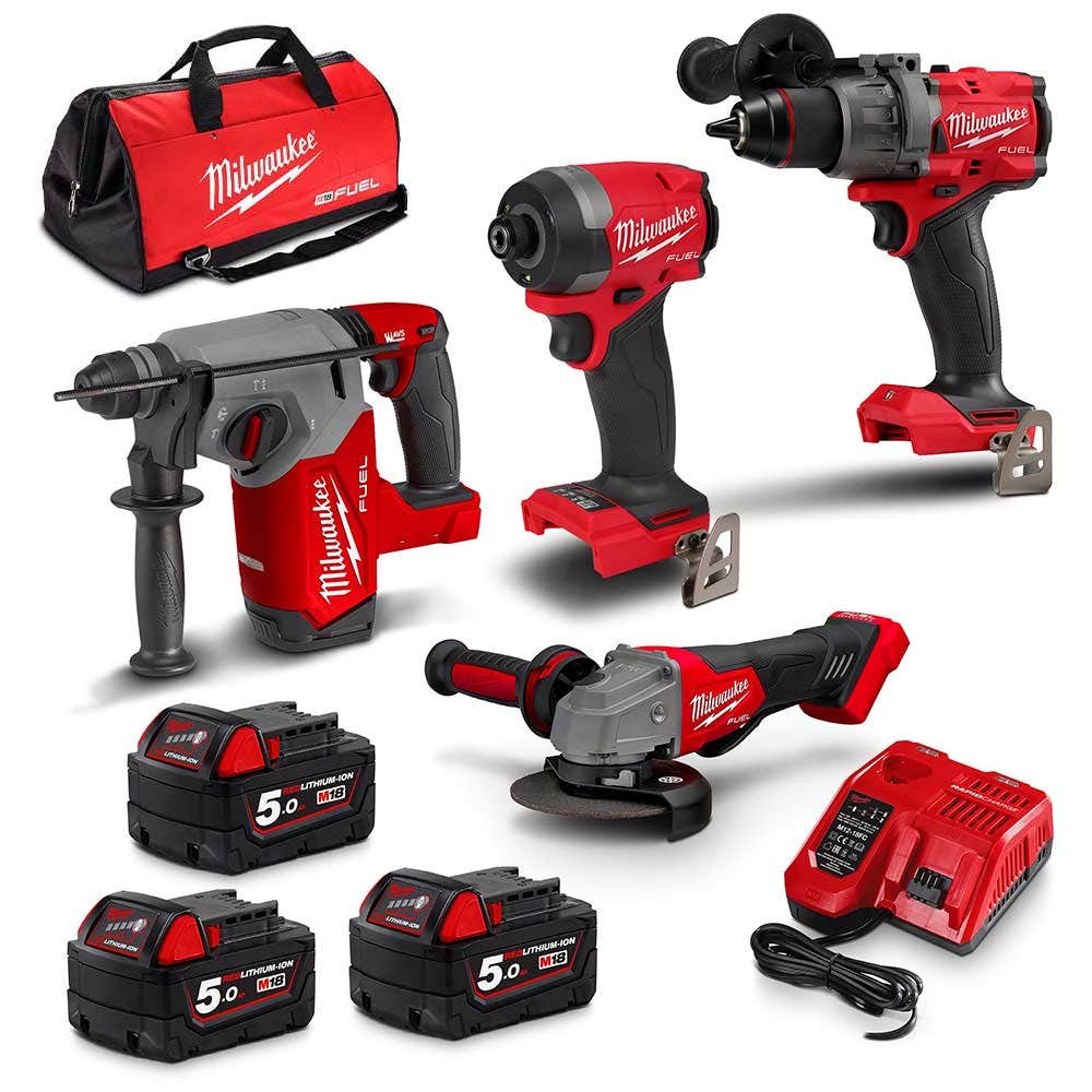 MILWAUKEE 18V FUEL™ 4 Piece 3 x 5.0Ah Combo Kit M18FPP4A3503B