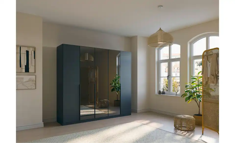 Drehtürenschrank Grau 226 cm 5 Stück