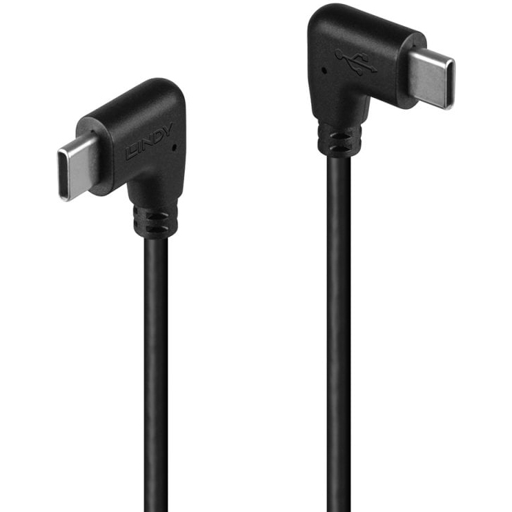 Lindy Câble USB 2.0 Type C de 0.5m, 2 x 90° à angle droit, 60W PD