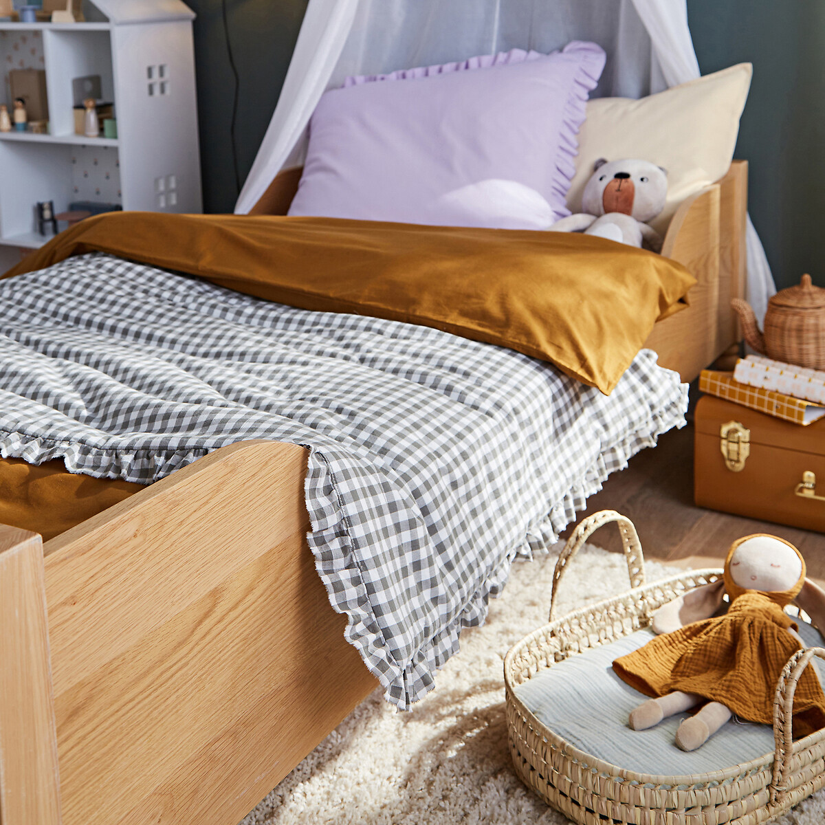 LA REDOUTE INTERIEURS<br>Berço acolchoado de algodão Vichy, Georgette