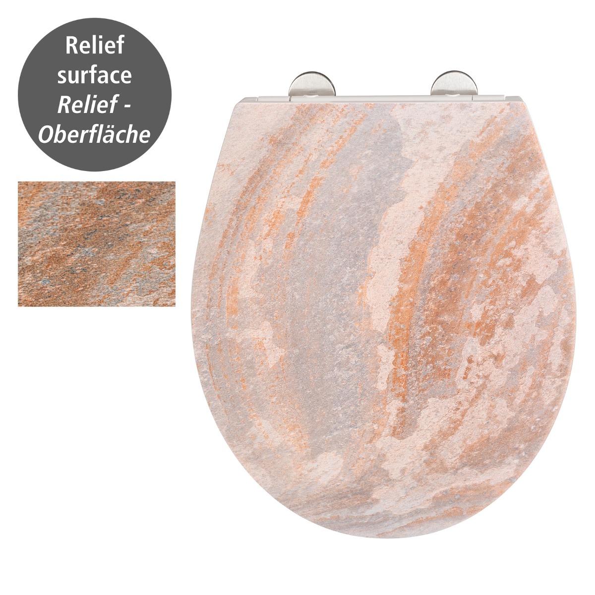 Wenko Embossed softclose toiletzitting Canyon