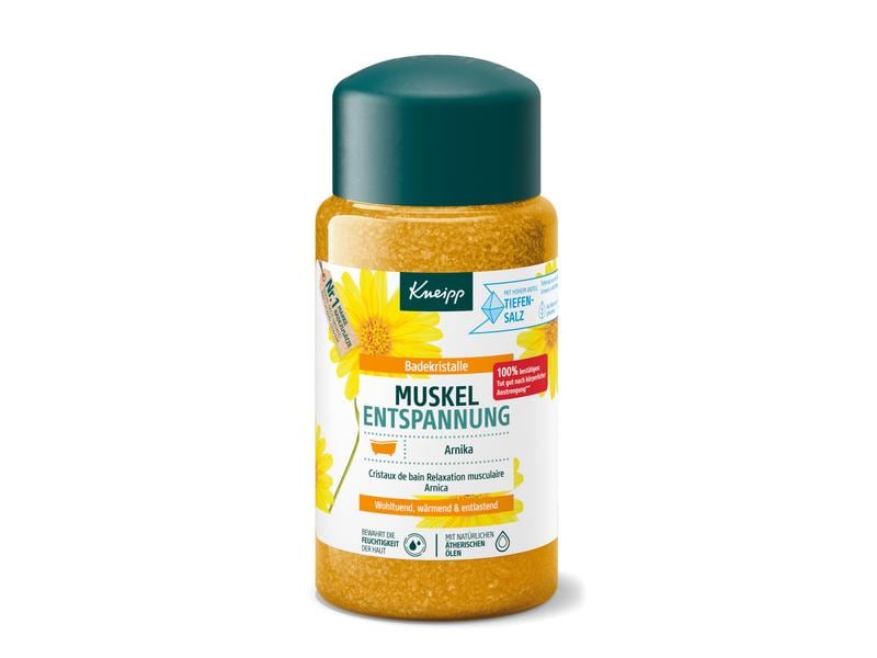 Kneipp Badesalz Muskelentspannung Arnika 600 g Natürlicher Badezusatz mit ätherischen Ölen