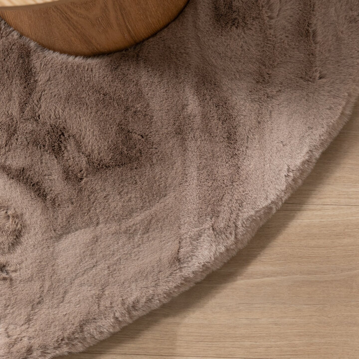 Ovaal hoogpolig vloerkleed - Comfy Supreme Taupe