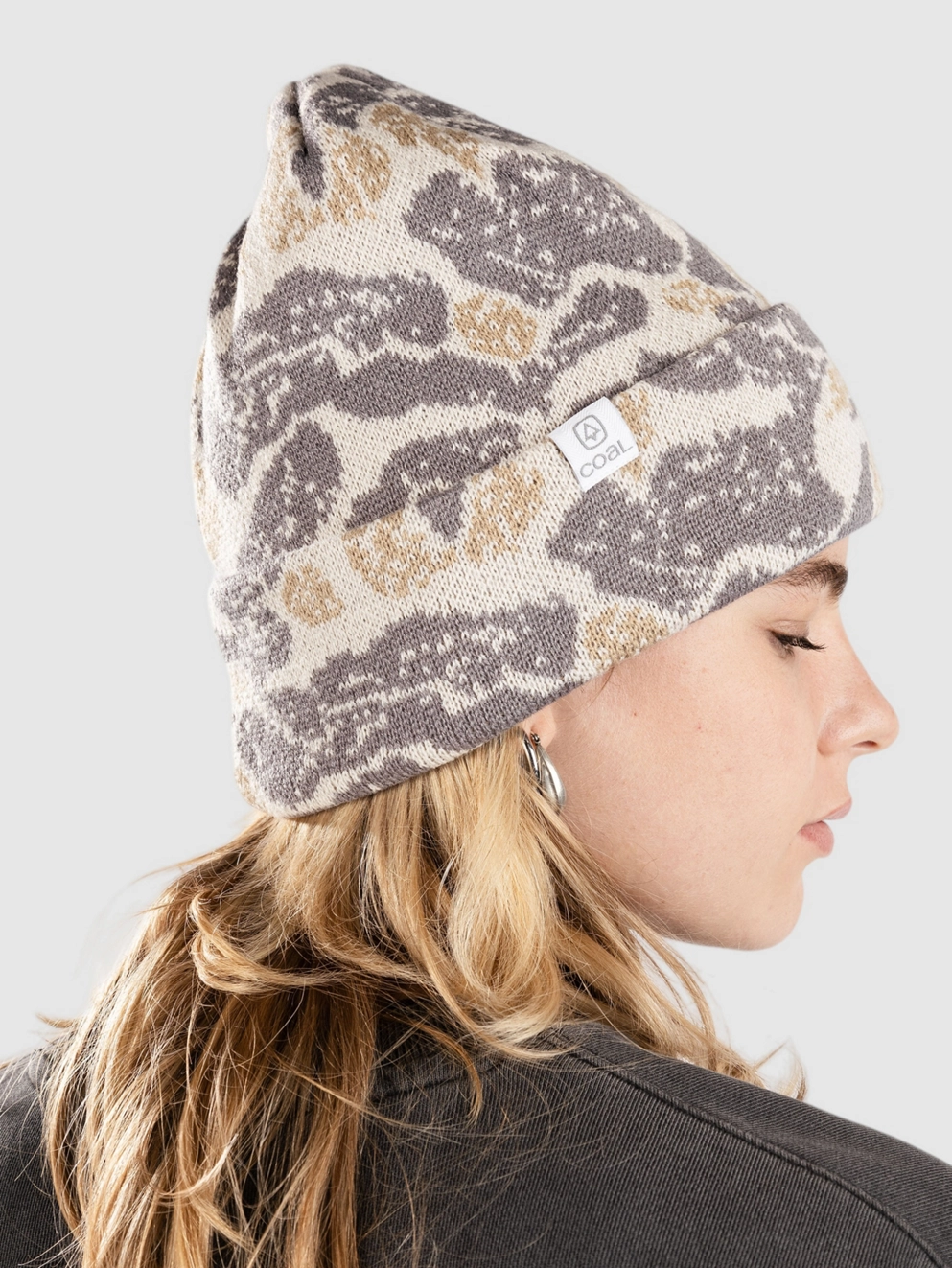 Coal Fjord Beanie grey abstract camo