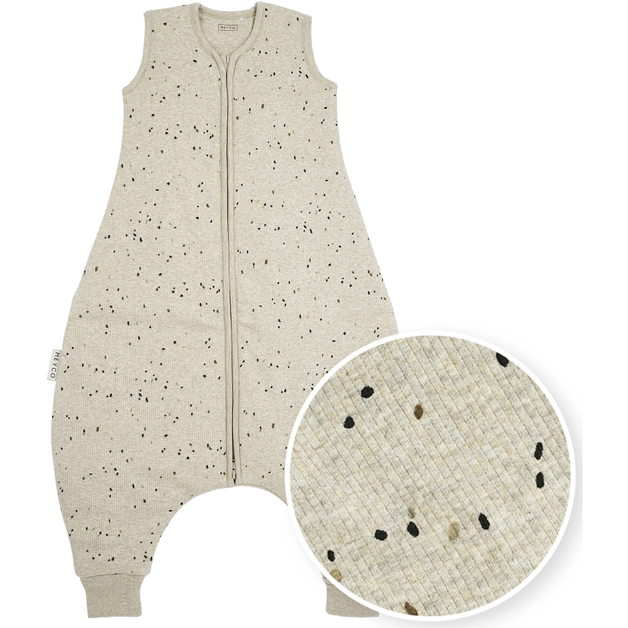 MEYCO Winter Schlafoverall Jumper Rib Mini Spot - Sand Melange