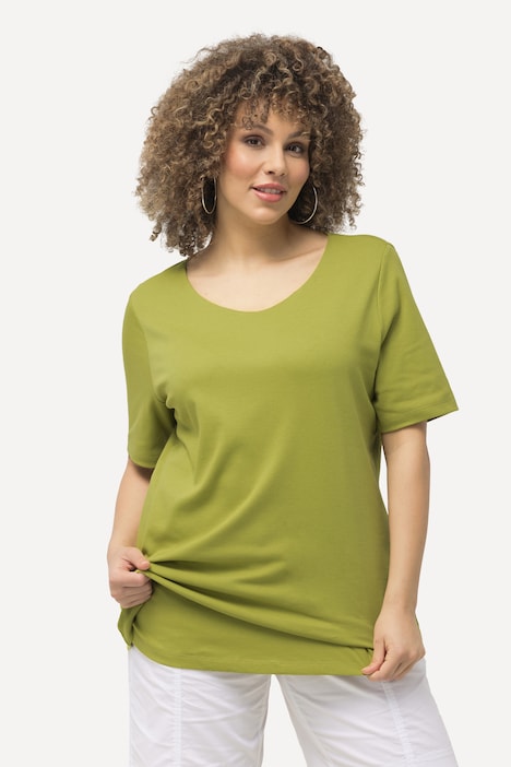 Shirt, doppellagige Vorderseite, Slim, Rundhals, Halbarm