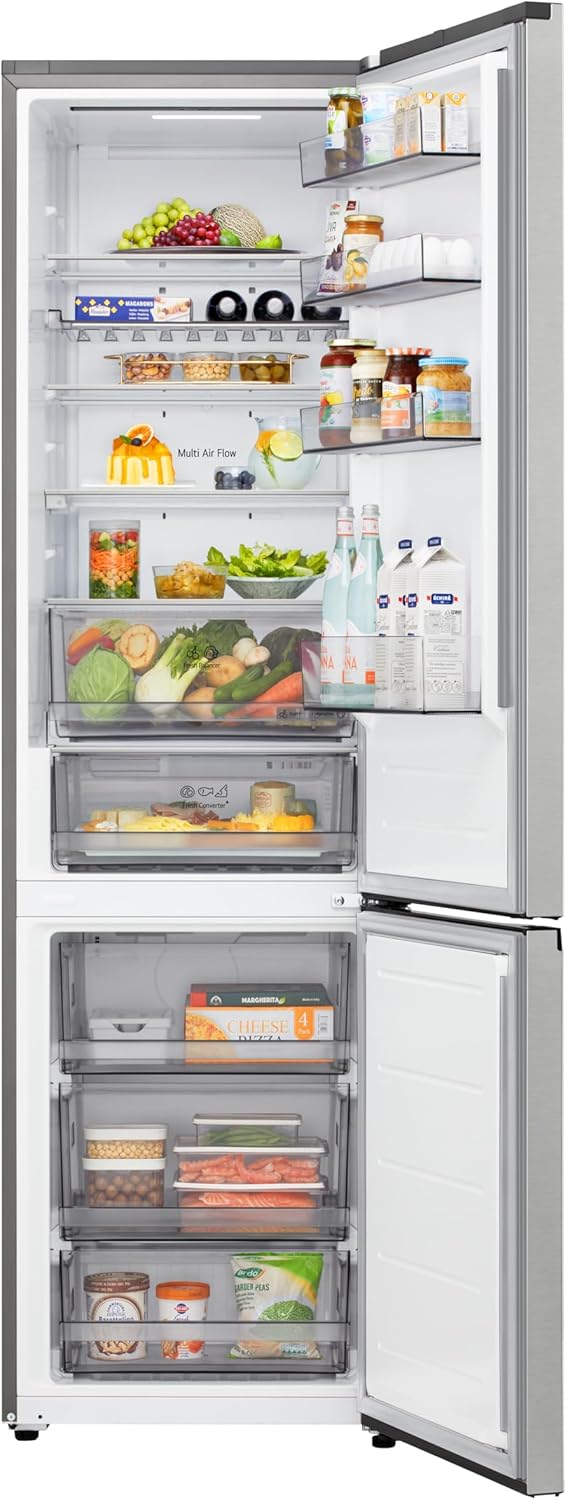 LG GBBS322CPY Fit&Max Kühl-/Gefrierkombination, vollintegrierbar, 375L, 2030mm H, LinearCooling+ & DoorCooling+, Total No Frost, FRESHConverter+, leise & effizient, Prime Silver, Energieklasse C.