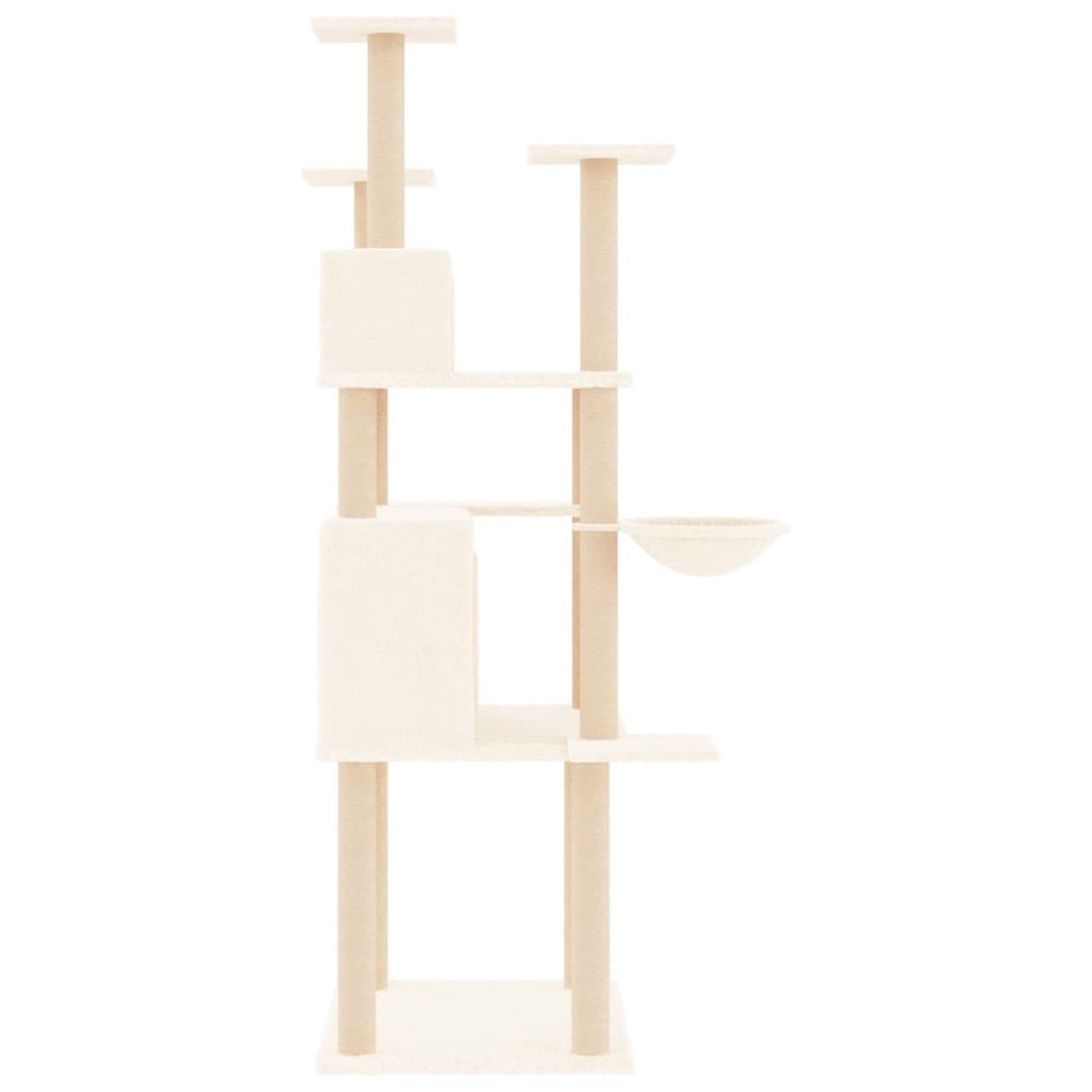 Arbre à chat avec griffoirs en sisal crème 166 cm
