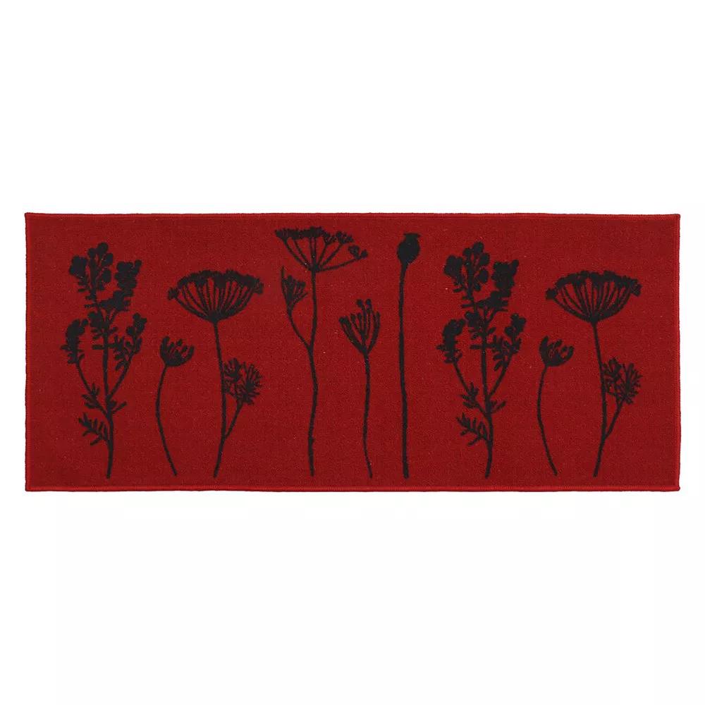 NO MARK Tapis Imprimé Rouge Luance 50x120cm Herbier