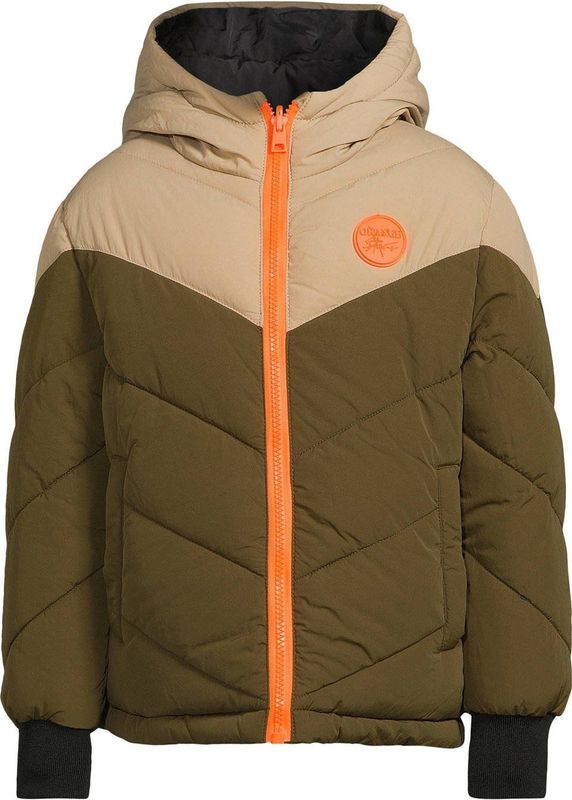 Orange Stars - Otis - Gewatteerde Jas - Khaki/beige/zwart - Reversible