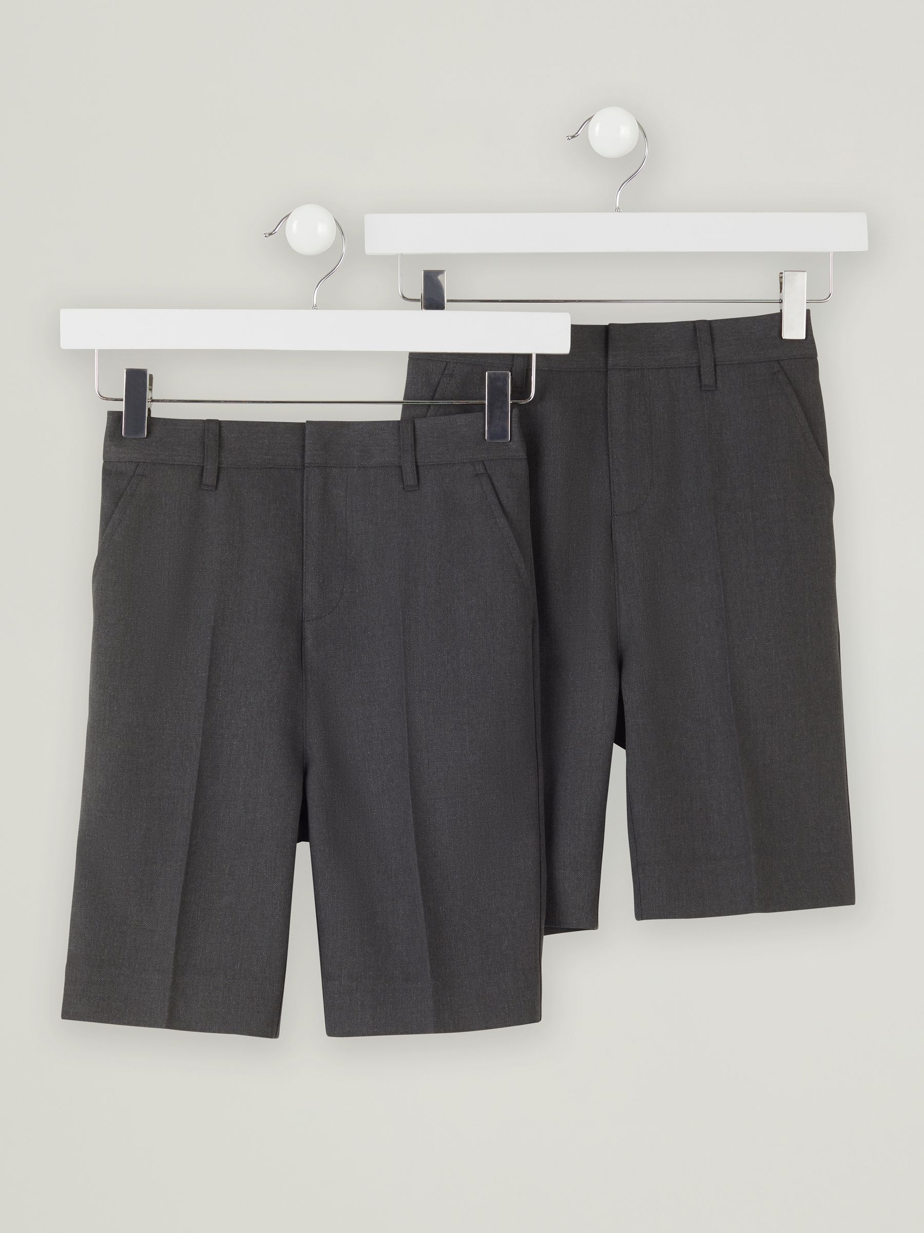Trutex Junior Boys Slim Leg Grey 2 Pack School Shorts