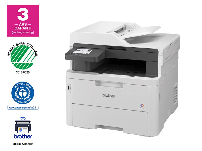 Brother MFC-L3760CDW - Multifunktionsprinter - farve - LED - A4/Legal (medie) - op til 26 spm (kopiering) - op til 26 spm (udskriver) - 250 ark - 33.6 Kbps - USB 2.0, USB vært, Gigabit LAN, Wi-Fi(n)