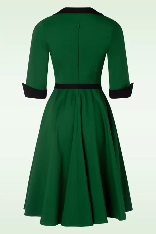 Glamour Bunny Vanessa swing jurk in bosgroen