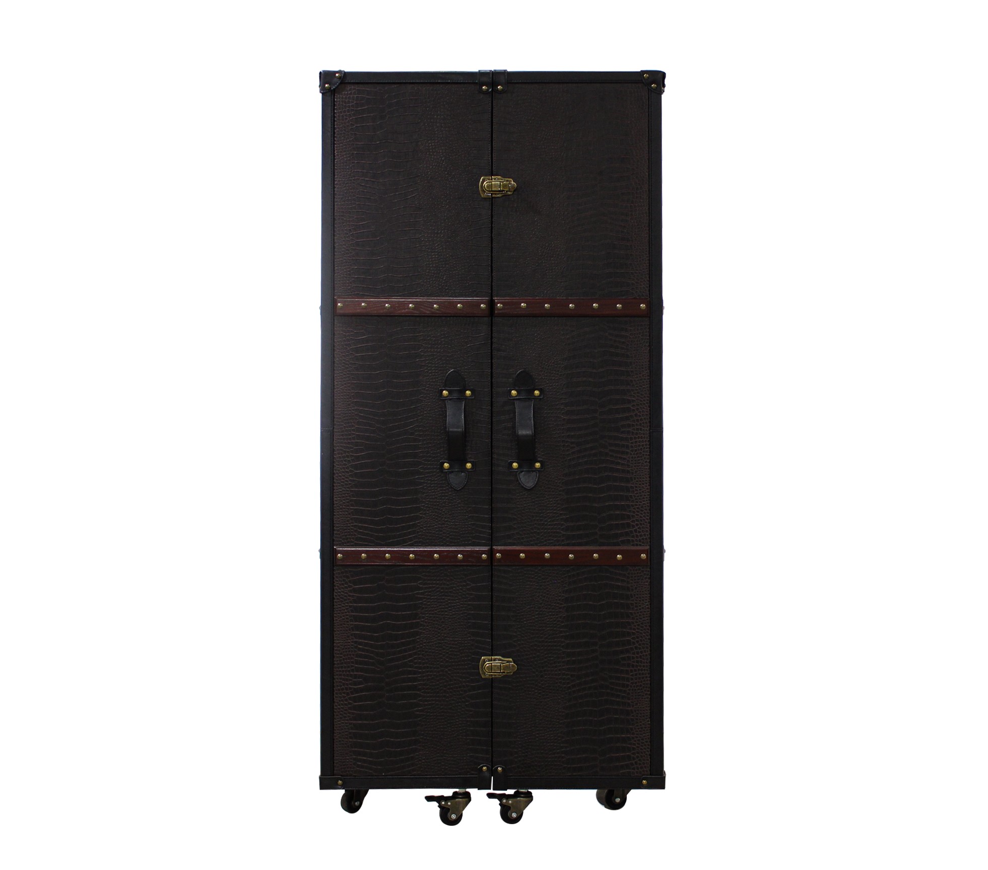 Koffer-Bar 'Delfson', schwarz, B 72 cm, T 45 cm, H 152 cm von fischer's lagerhaus