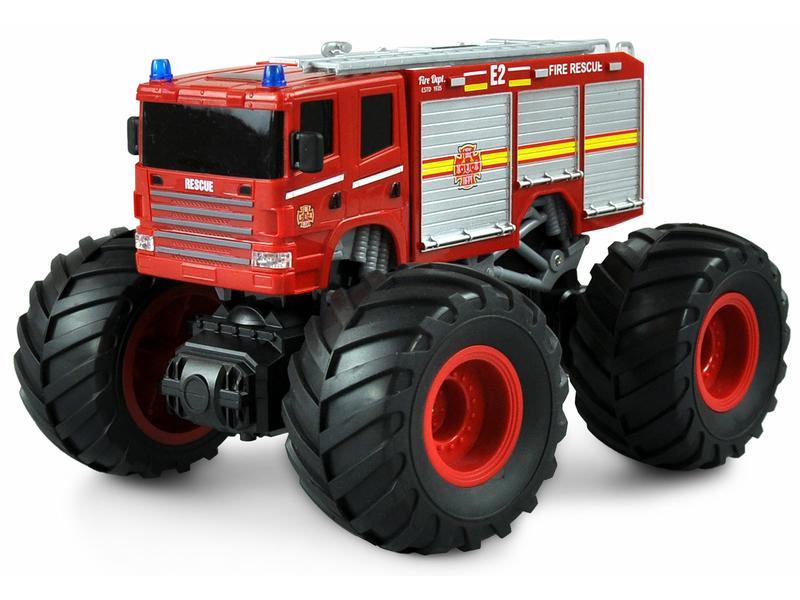 Amewi Monster Truck Feuerwehr Rot, 1:18, RTR Ferngesteuerter Monstertruck