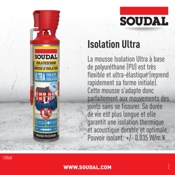 Soudal pur bouwschuim ultra isolatie foam 600 ml