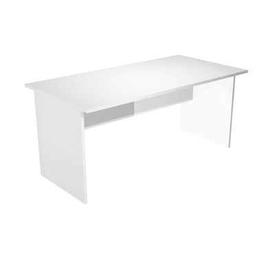 Bureau droit Trend - L160 - Pieds panneaux - plateau blanc