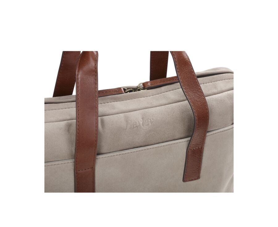Cartable en velours taupe - HARWINTON