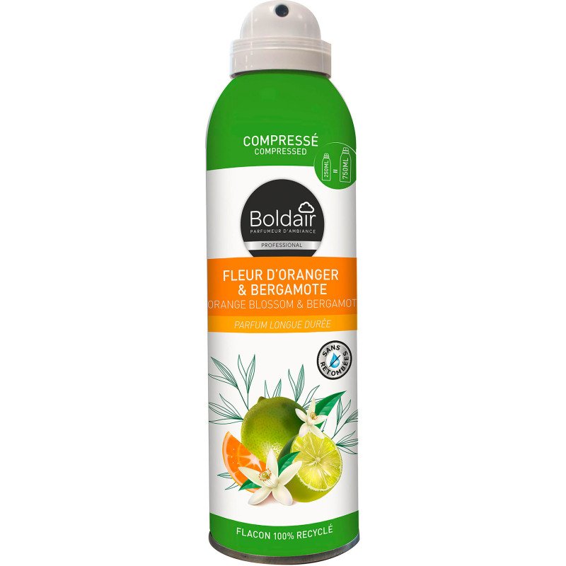 Destructeur d'odeurs Boldair Fleur d'oranger et bergamote - Aérosol 250 ml