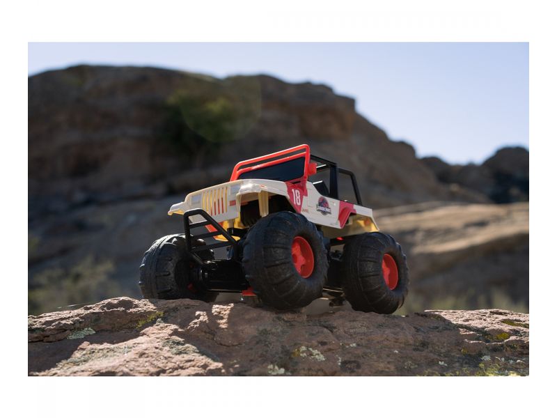 Jada Toys Jurassic Park RC Sea & Land Jeep RTR, 1:16 Ferngesteuertes Amphibien-Fahrzeug im Jurassic Park Design