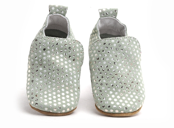 Bellamy chaussons bebe valentines tic pois vert