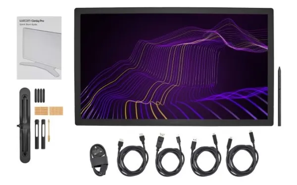 Wacom Cintiq Pro 27 - Digitizer m/ LCD-skærm - 59.6 x 33.5 cm - multi-touch - elektromagnetisk - kablet - USB-C, HDMI, DisplayPort