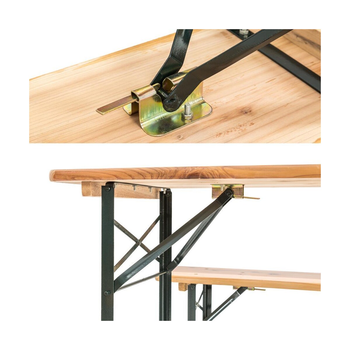 Piknikbord med 2 benker - brun