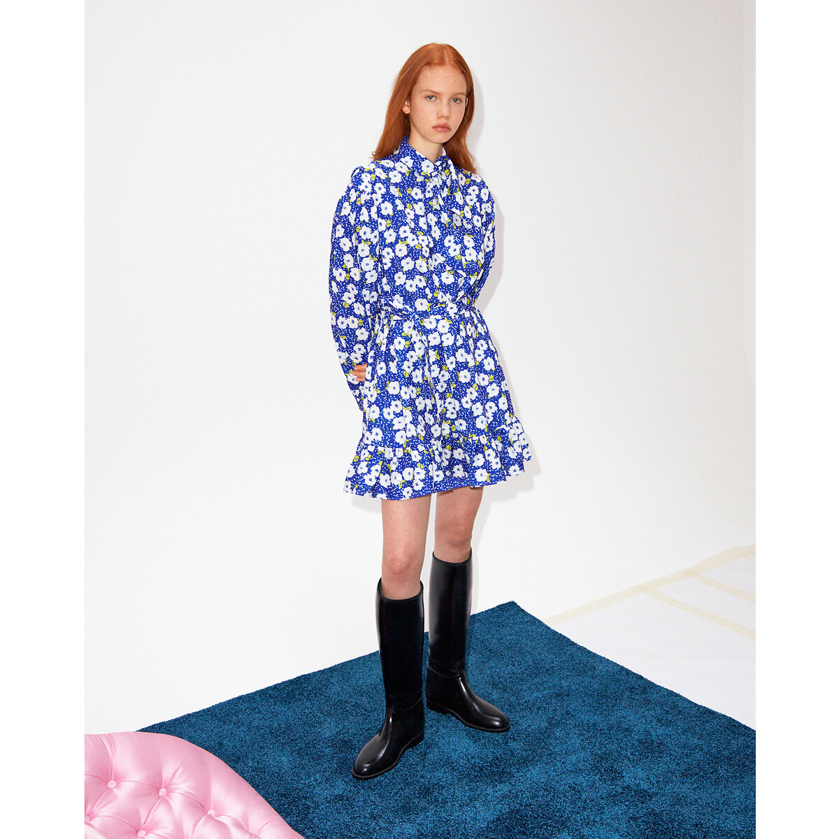 ROSEANNA x LA REDOUTE<br>Vestido com alças, mangas compridas, estampado