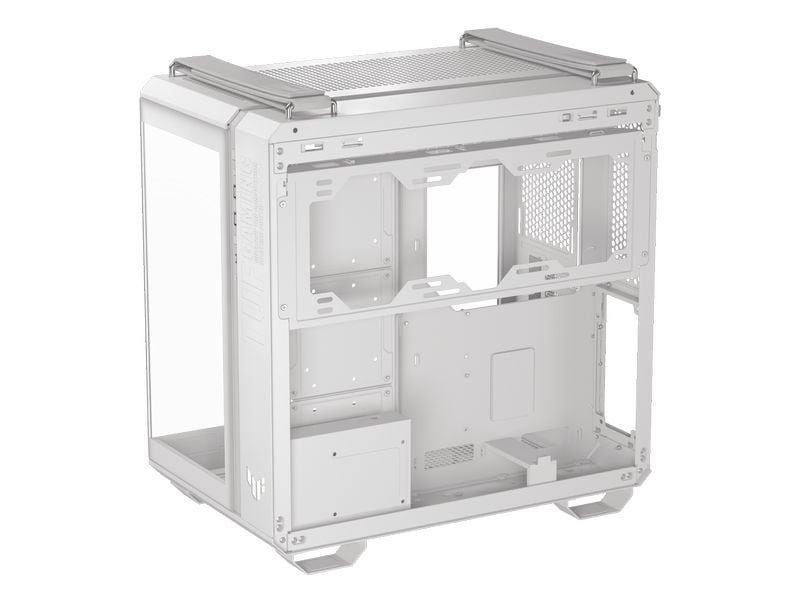 ASUS PC-Gehäuse TUF GAMING GT502 Horizon TG ARGB Weiss Robuster und stylisher Midi-Tower mit gehärtetem Glas, ARGB-Beleuchtung und durchdachtem Kühlkonzept