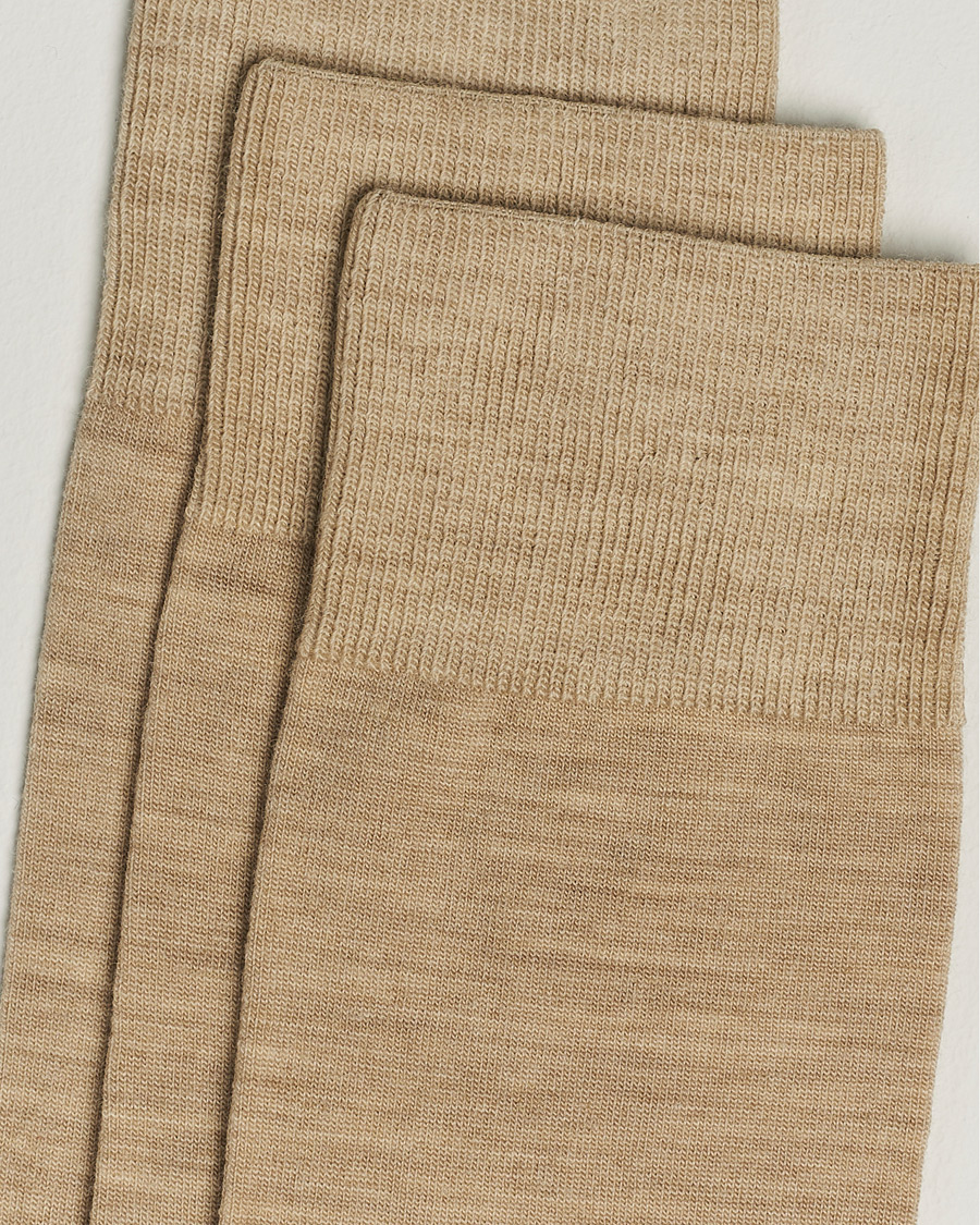 Amanda Christensen 3-Pack Icon Wool/Cotton Socks Sand