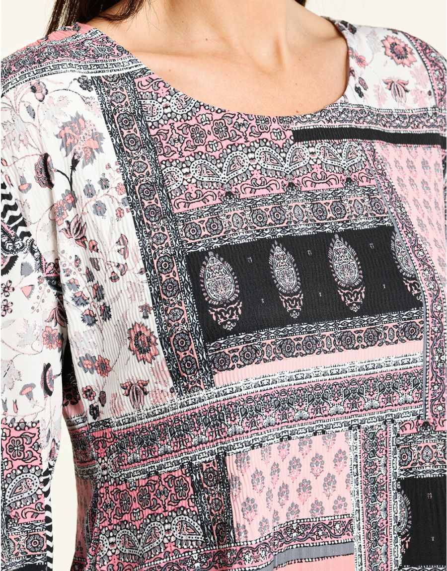 T-shirt stretch rose gris