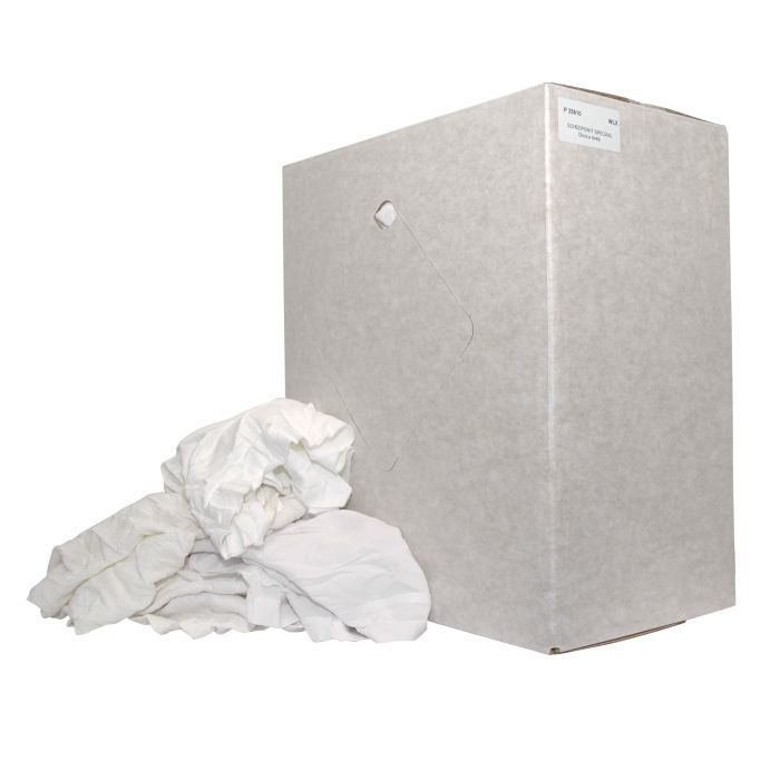 Poets doeken P25610 witte lappen 10kg scheepskwaliteit (oud en gewassen textiel) 10kg (P25610)