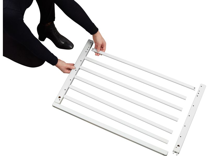 Badabulle Türschutzgitter Deco Pop Holz Weiss 63 cm - 106 c Sicherheitsgitter mit ergonomischem Griff