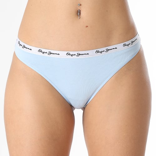 Lot De 3 Strings Femme Classic PLU10956 Bleu Marine Blanc Bleu Clair