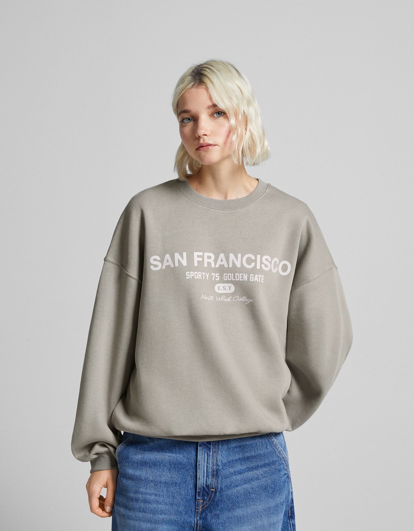 Moletom estampado oversized