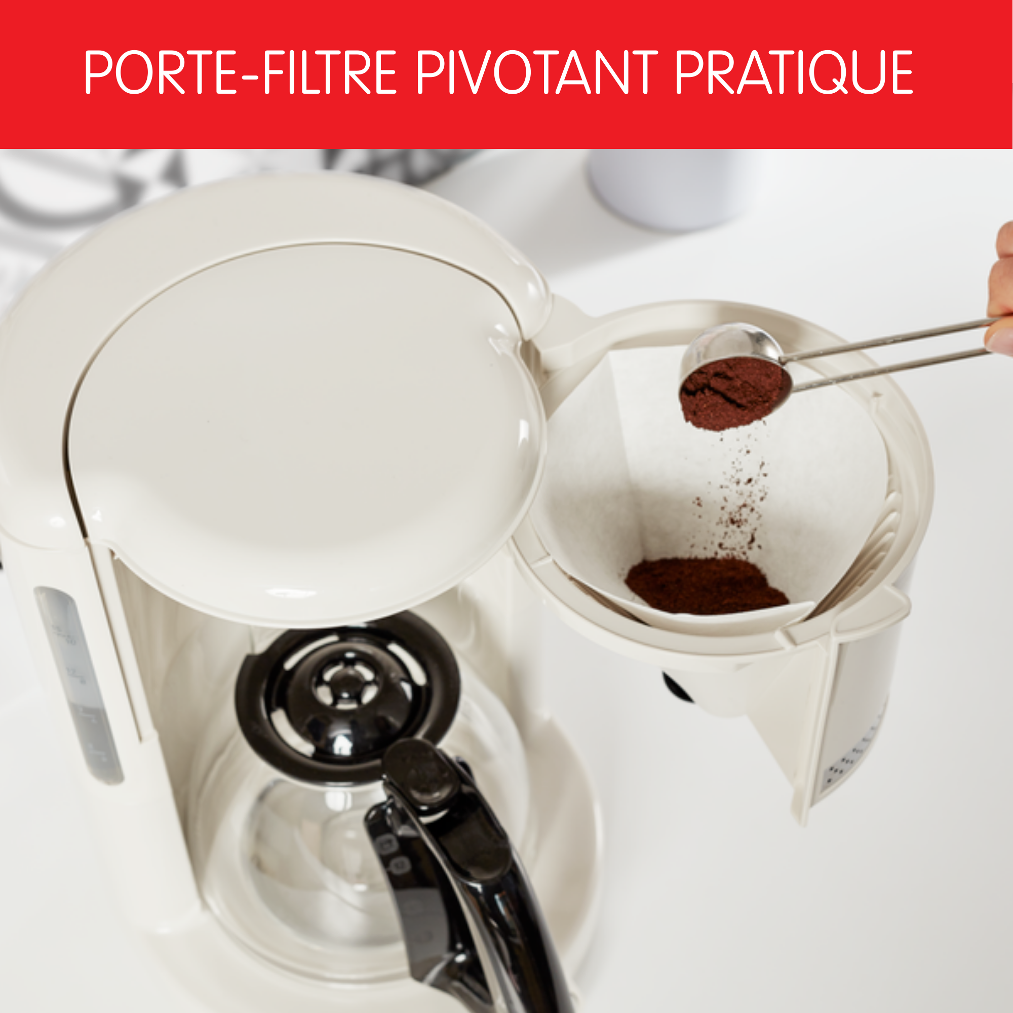 Cafetière filtre Soleil Ivoire, Design vintage, Capacité 1,25L,
