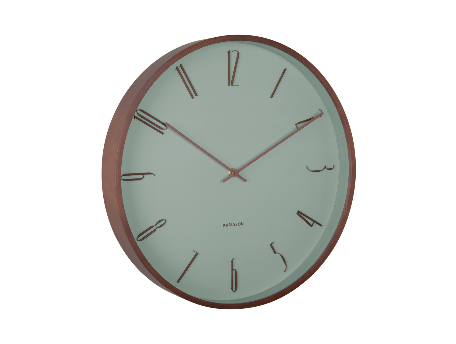 Wall clock Scandia grayed jade