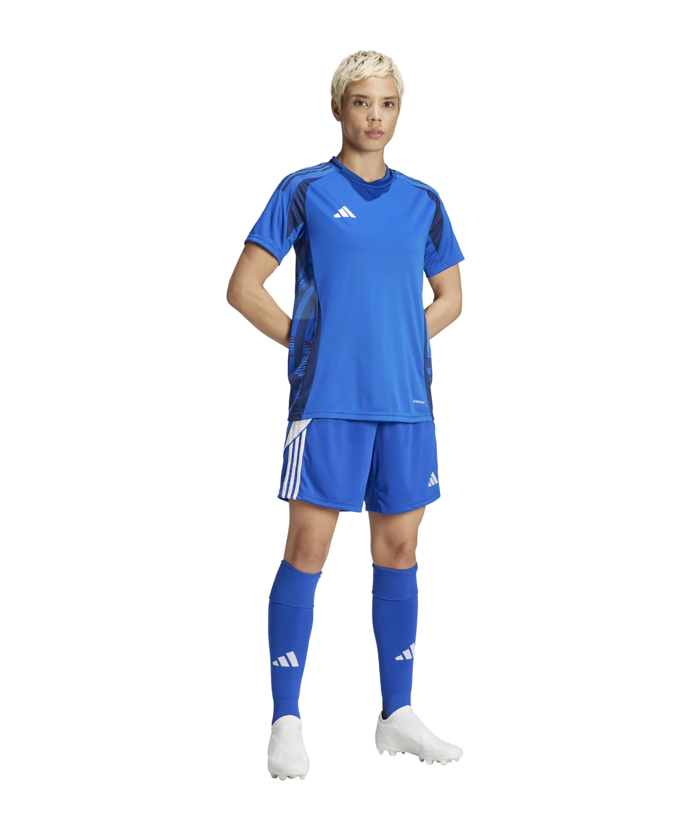 adidas Tiro 24 Short Damen Blau Weiss