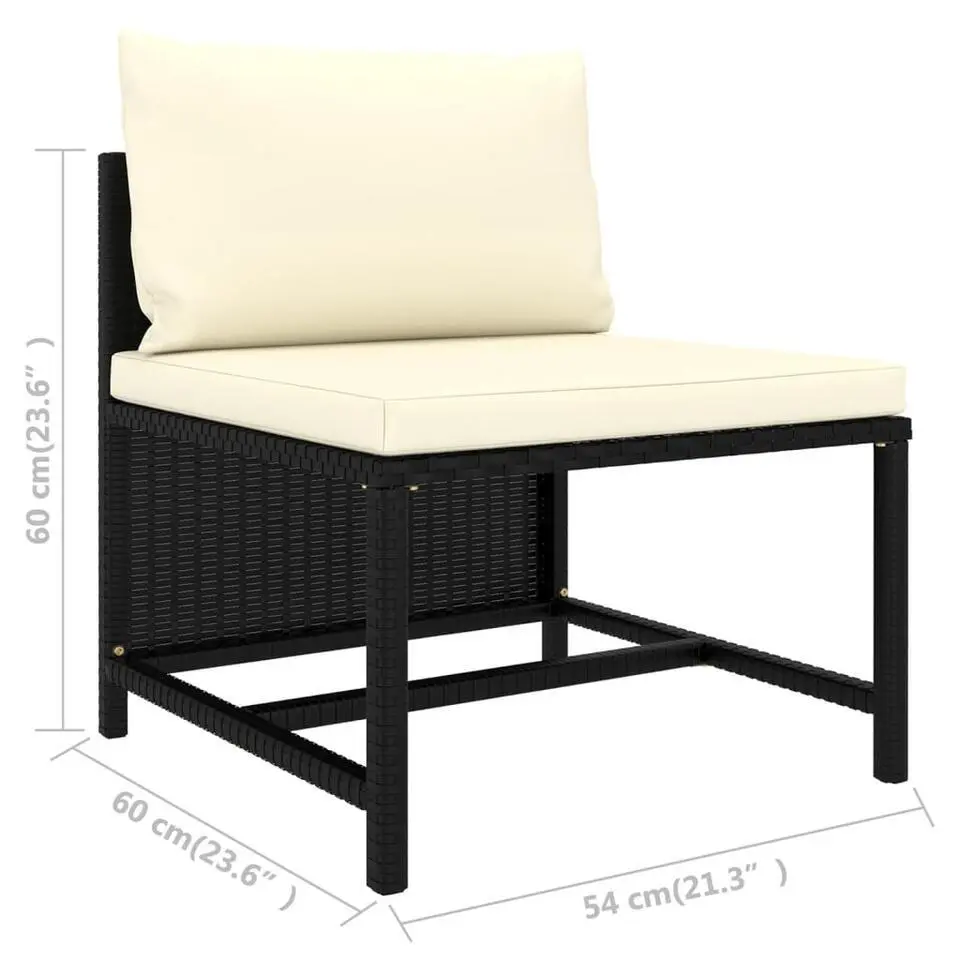 vidaXL - Tuinstoel - Zwart - Rattan