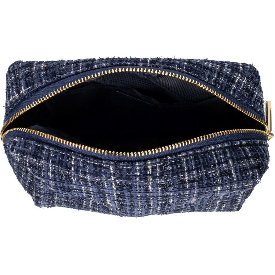DARK Tweed Make-Up Pouch Small Navy Blue