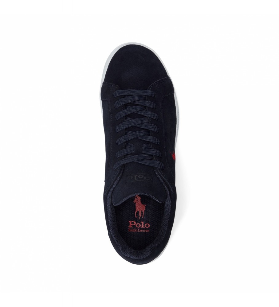 Tênis Ralph Lauren Heritage Court II em couro azul-marinho