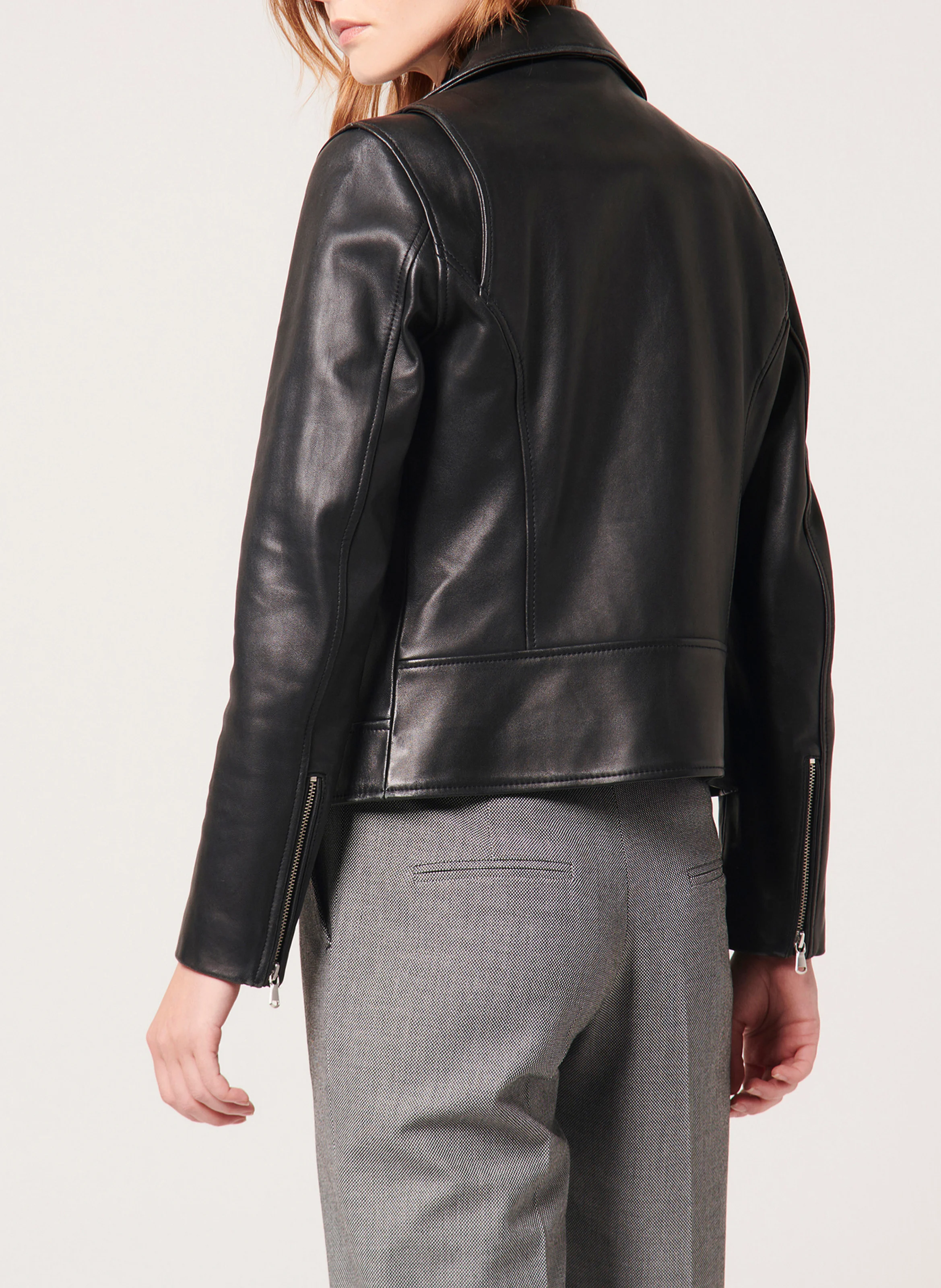 HANCORE - Blouson zippé en cuir | Noir