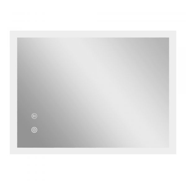 Kleankin Espelho Casa de Banho com Luzes led 70x50 cm Função Antiembaciamento 3 Cores Função de Memória e Interruptor Tátil Prata